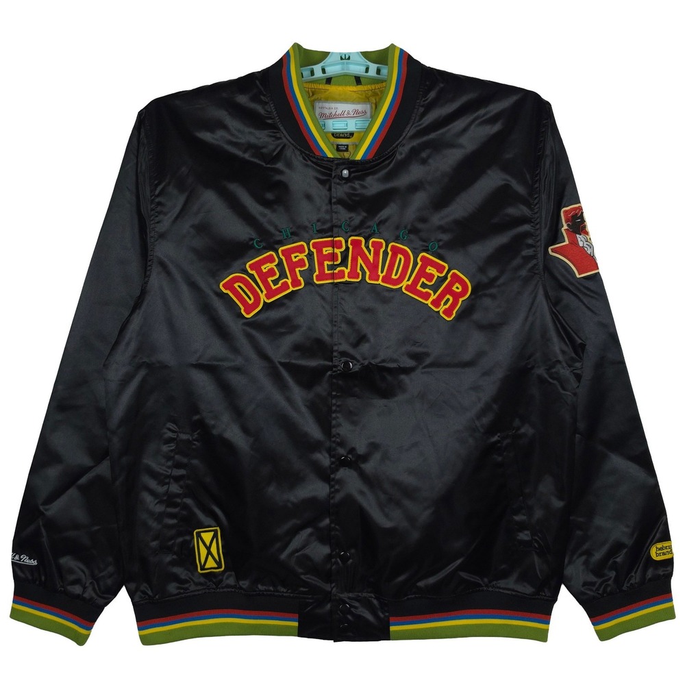 Hebru Brantley Mitchell &‎ Ness 2XL XXL Varsity Jacket Cut & Sew Art Black NWT